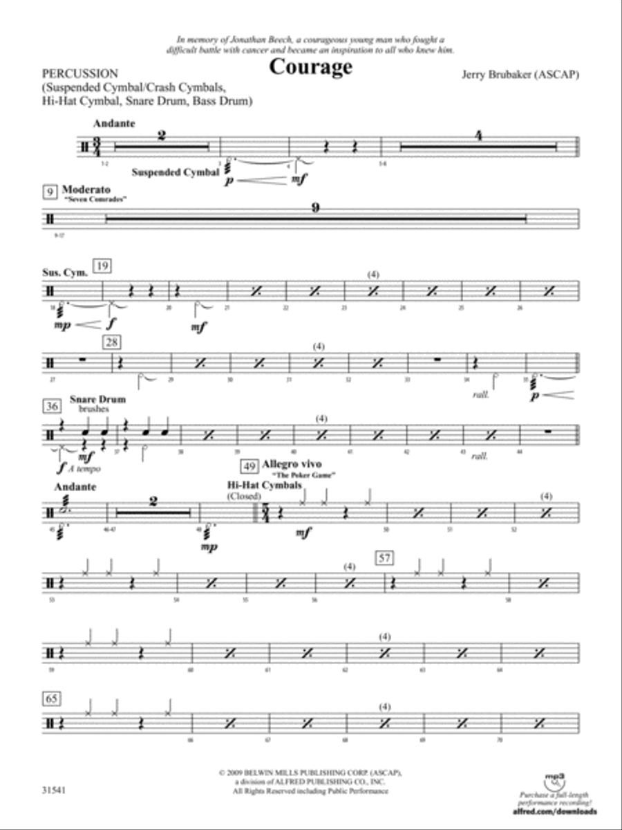 Courage: 1st Percussion Full Orchestra scores gallery preview page 1