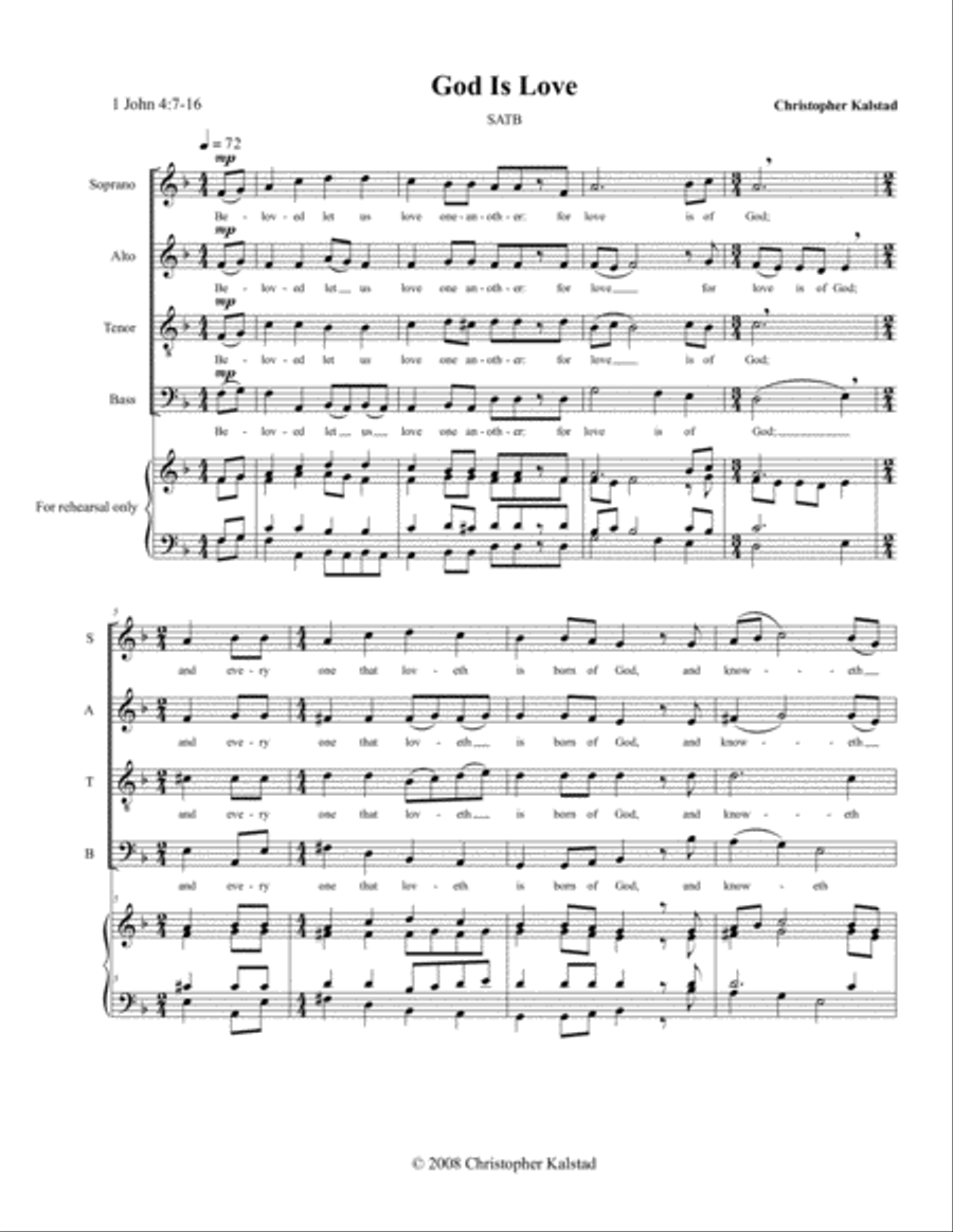 God Is Love (SATB) 4-Part scores gallery preview page 2