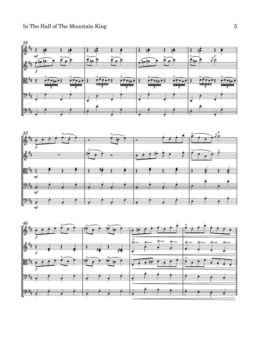 In The Hall Of The Mountain King String Quintet-Score and Parts String Orchestra scores gallery preview page 5