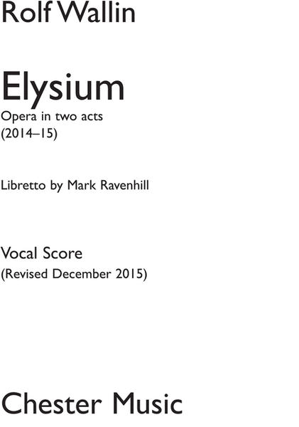 Elysium Opera In Two Acts