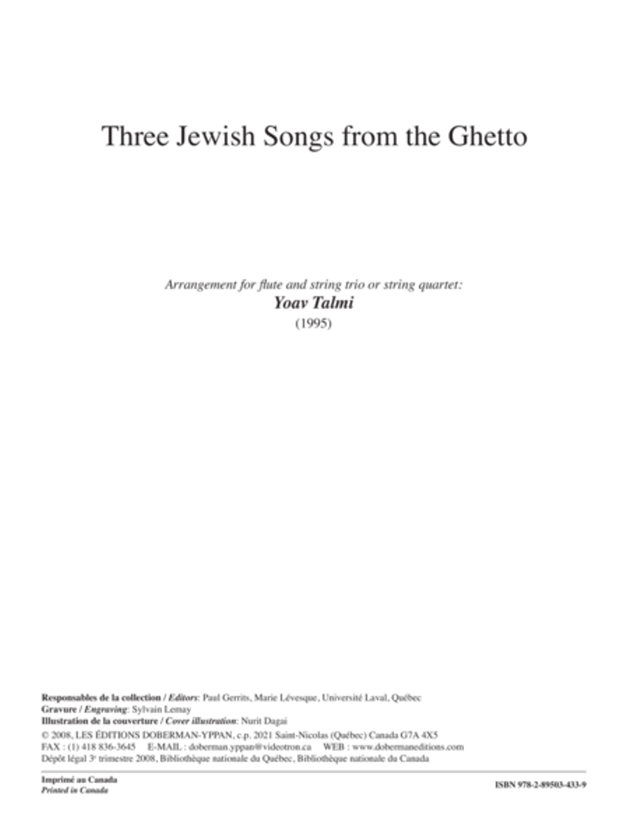 Three Jewish Songs from the Ghetto