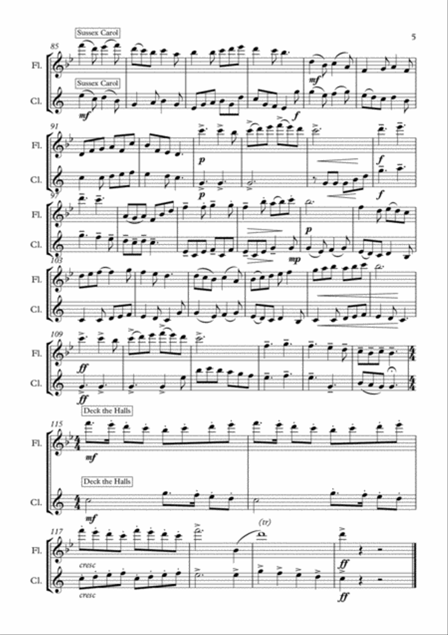 Christmas Fantasia Christmas Fantasia Woodwind Duet scores gallery preview page 5
