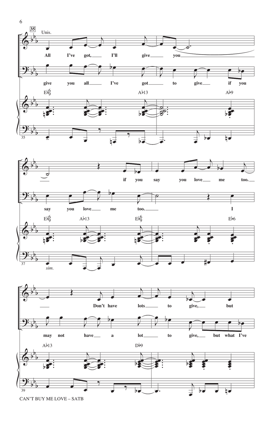 Can't Buy Me Love (arr. Kirby Shaw) 4-Part scores gallery preview page 5