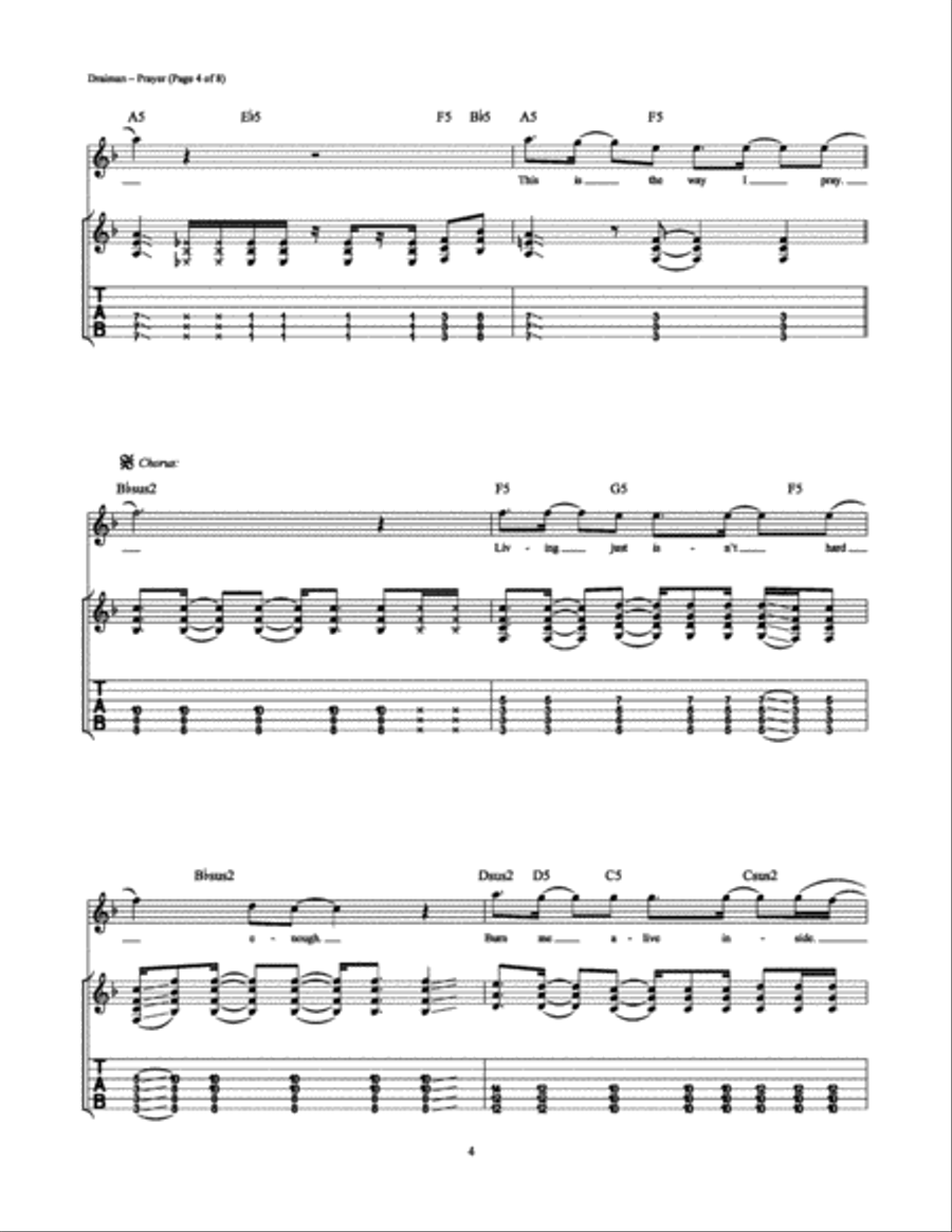 Prayer Prayer Electric Guitar scores gallery preview page 4