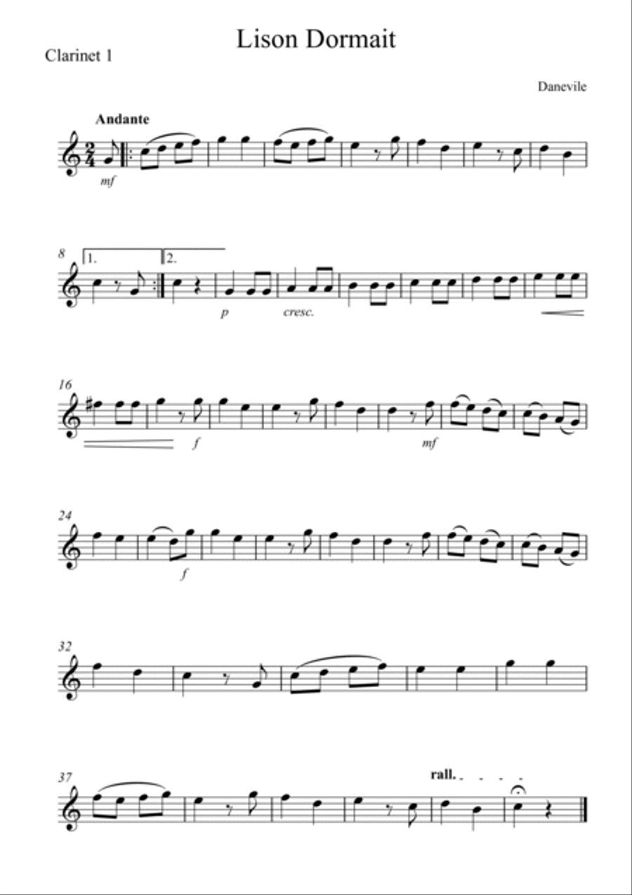 Lison Dormait Clarinet Quartet scores gallery preview page 3