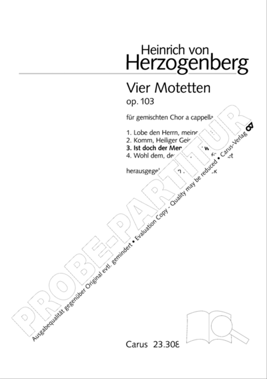 Ist doch der Mensch gar wie Nichts 4-Part scores gallery preview page 2