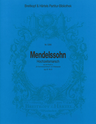 Book cover for A Midsummer Night's Dream No. 9 from Op. 61 MWV M 13