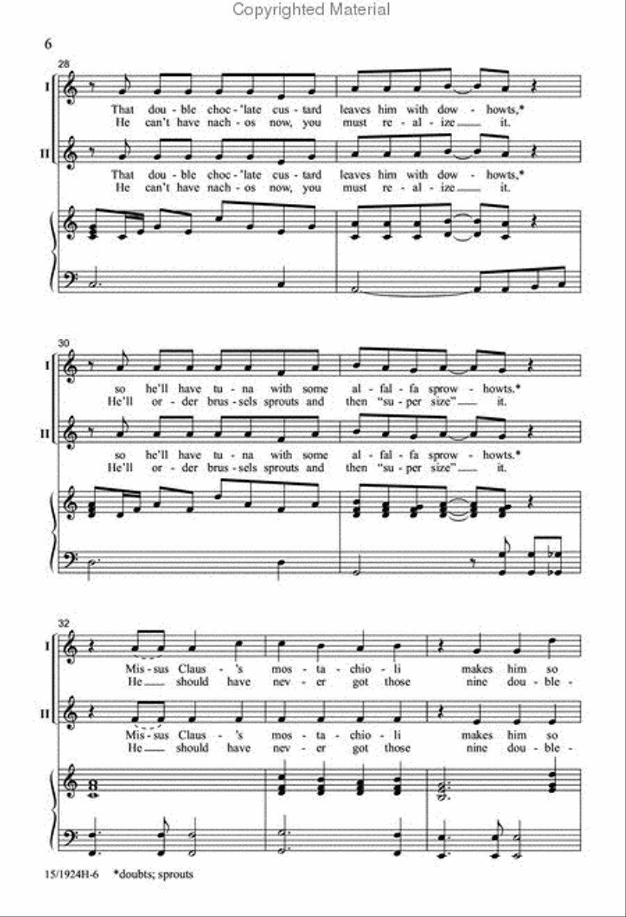 Santa's Going on a Diet Santa's Going on a Diet Unison Choir scores gallery preview page 6
