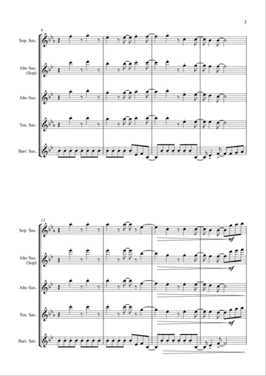 Jump Jump Saxophone Quartet scores gallery preview page 3