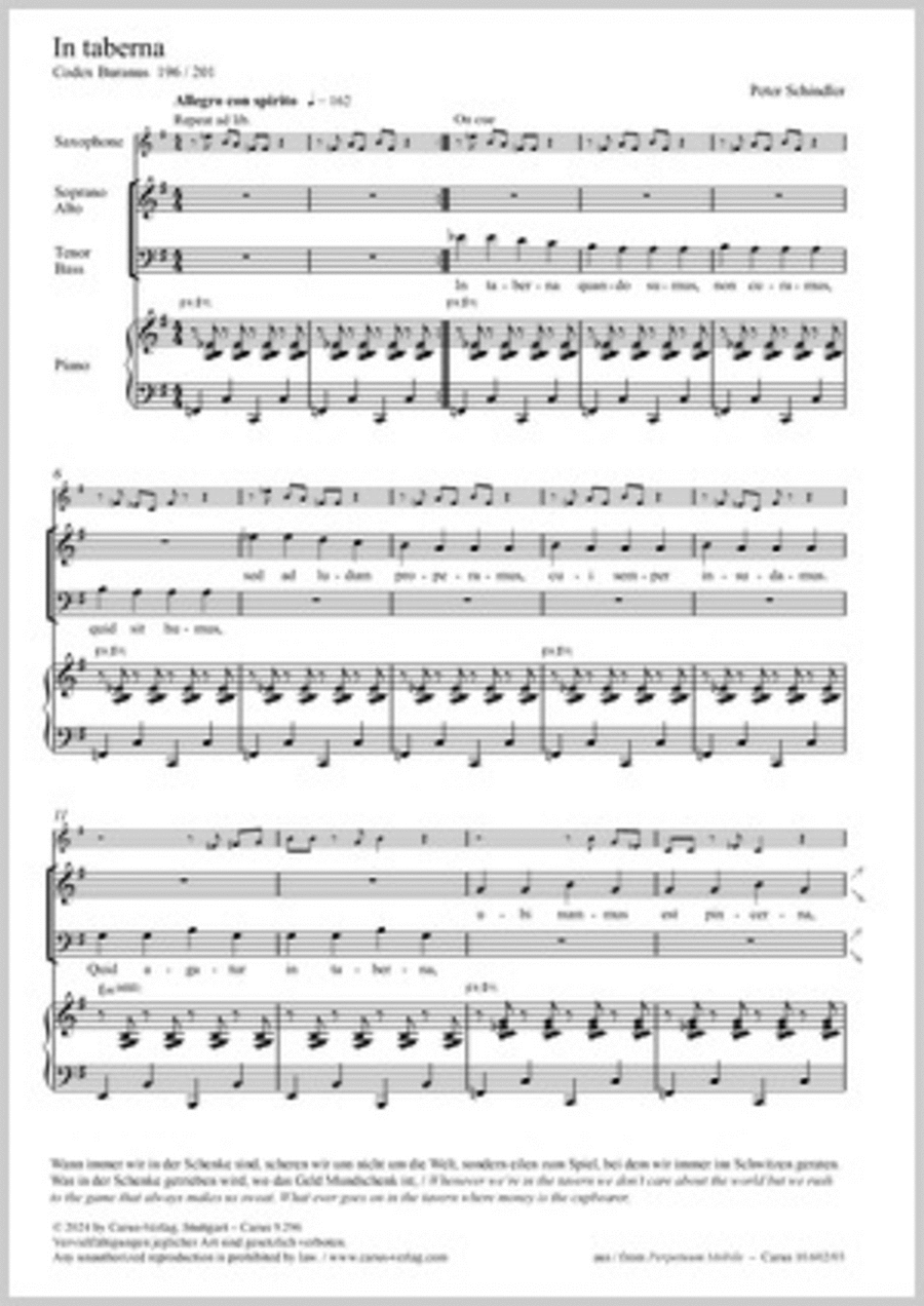 In taberna In taberna 4-Part scores gallery preview page 1