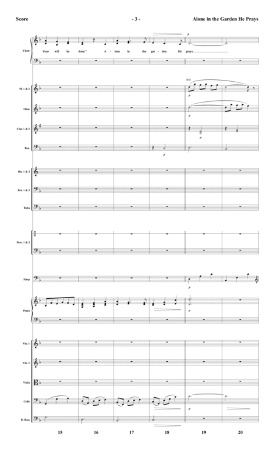 Alone in the Garden He Prays - Orchestral Score and Parts Choir scores gallery preview page 5