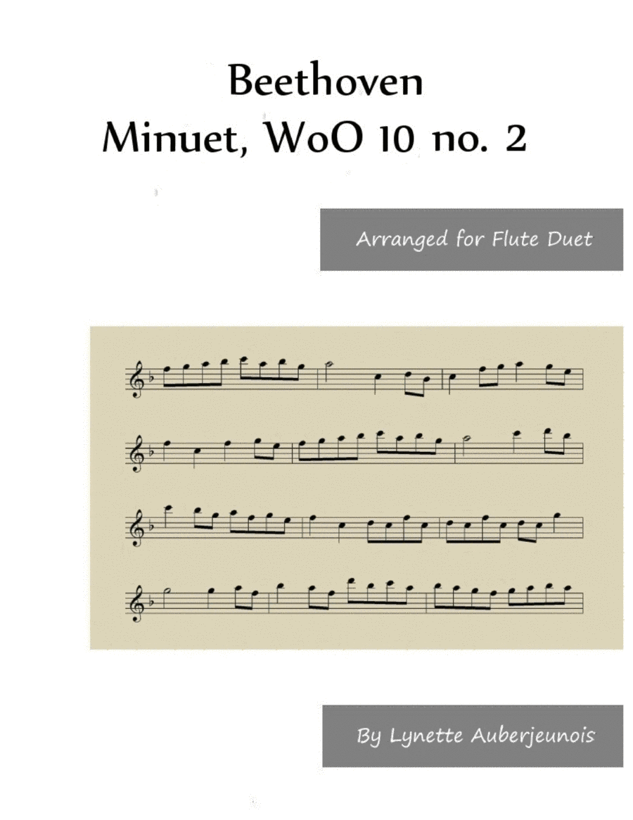 Minuet, WoO 10 no. 2 - Flute Duet image number null