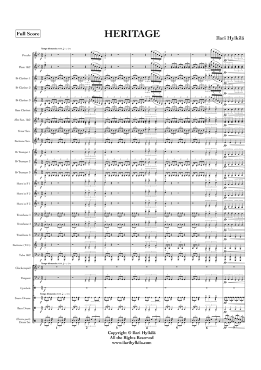 Heritage for marching band Concert Band scores gallery preview page 1