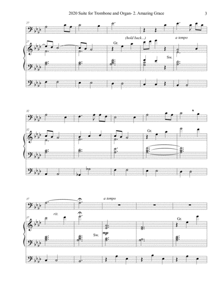 2020 Suite for Trombone and Organ, Mvt. 2- Aria on "Amazing Grace", by Phil Lehenbauer image number null