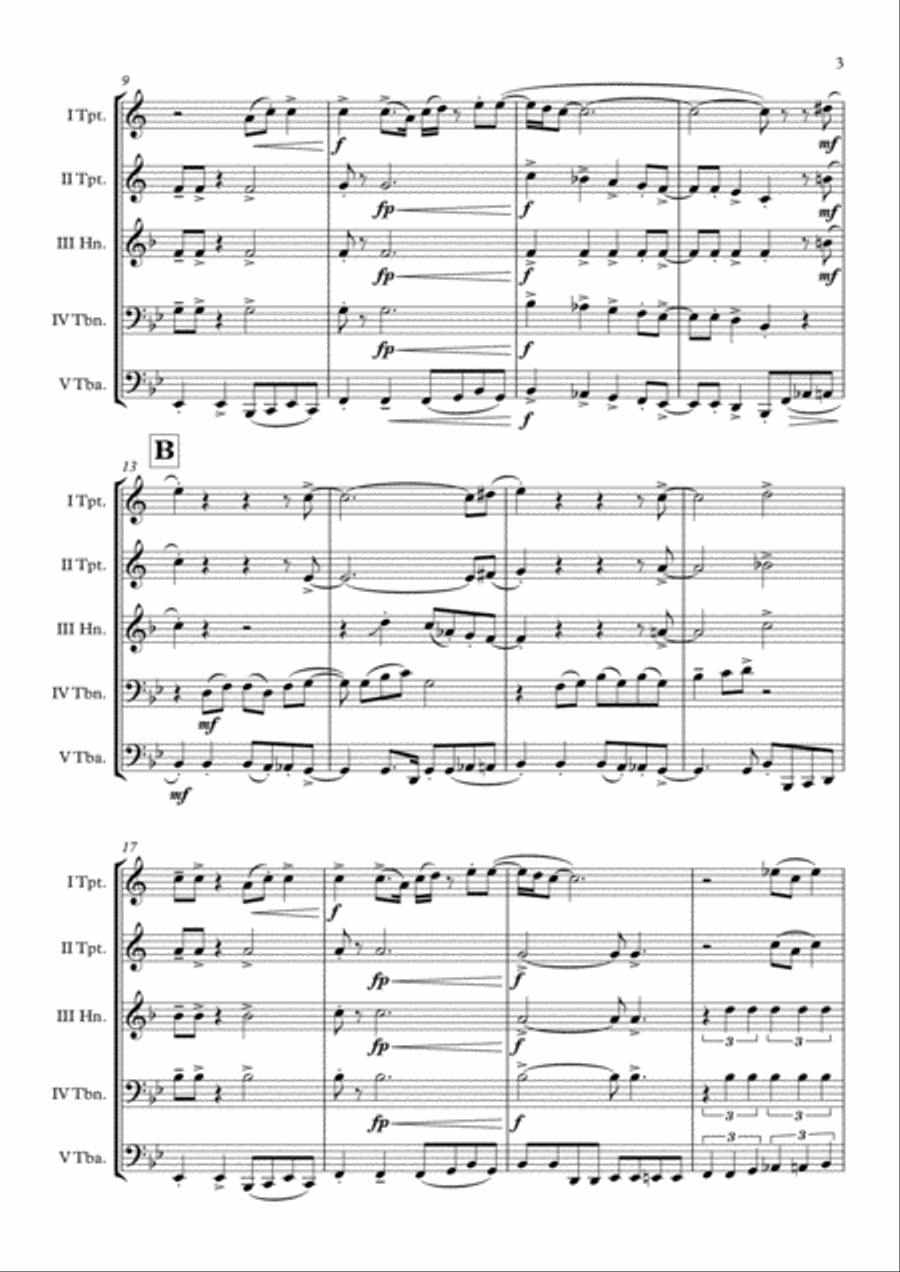 Signed, Sealed, Delivered I'm Yours Brass Quintet scores gallery preview page 4