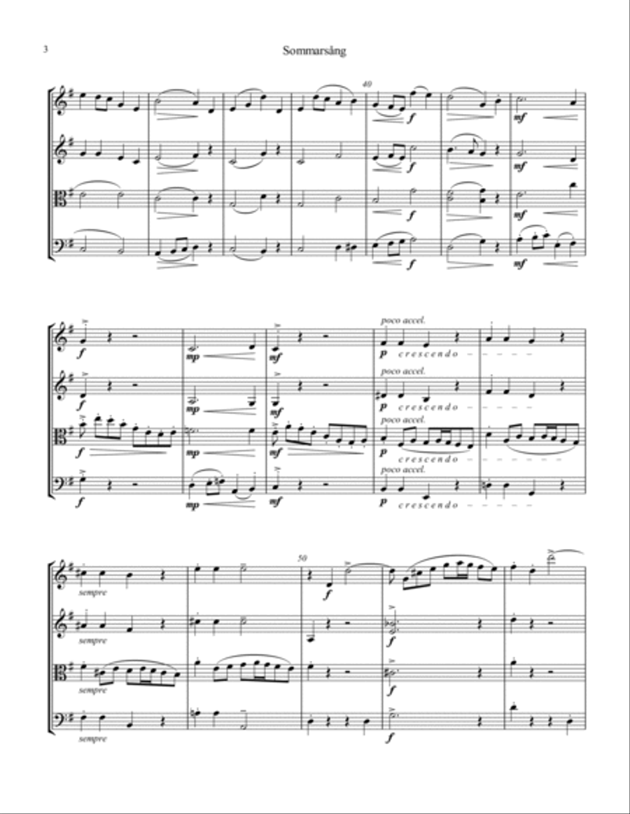 Sommarsång/Sommarsang for string quartet String Quartet scores gallery preview page 4