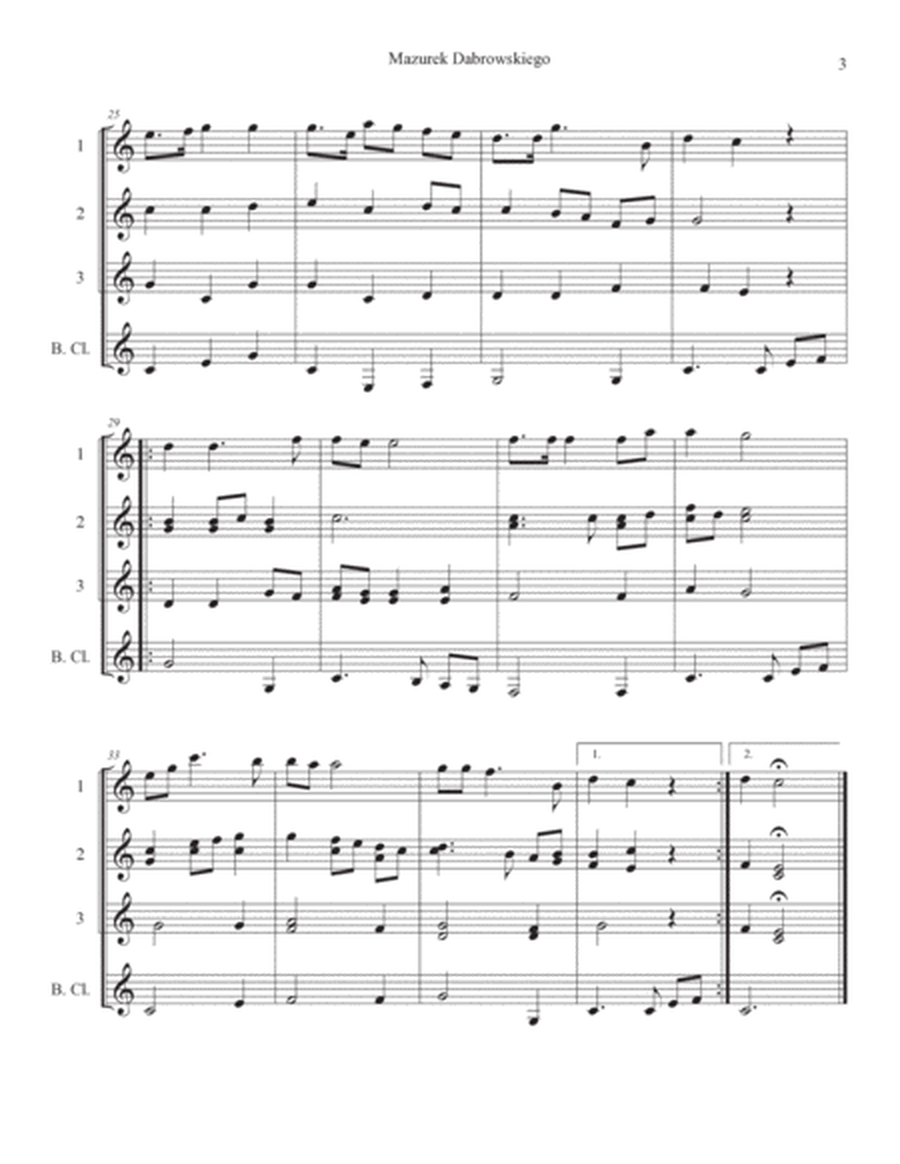 Polish National Anthem - Mazurek Dabrowskiego (Clarinet Quartet) Poland image number null