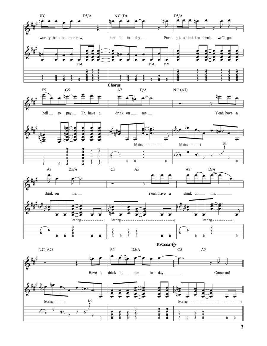 Have A Drink On Me Have A Drink On Me Acoustic Guitar scores gallery preview page 3