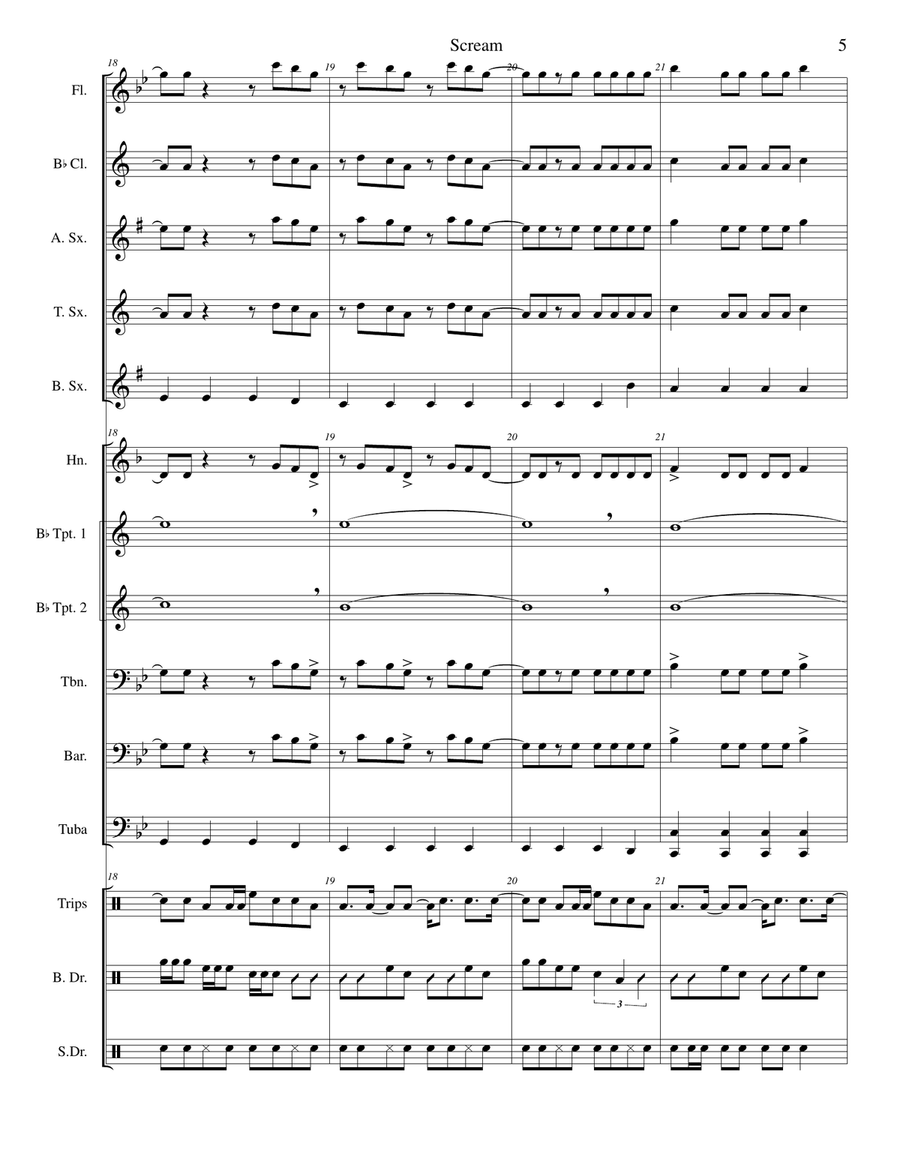 Scream Marching Band scores gallery preview page 5
