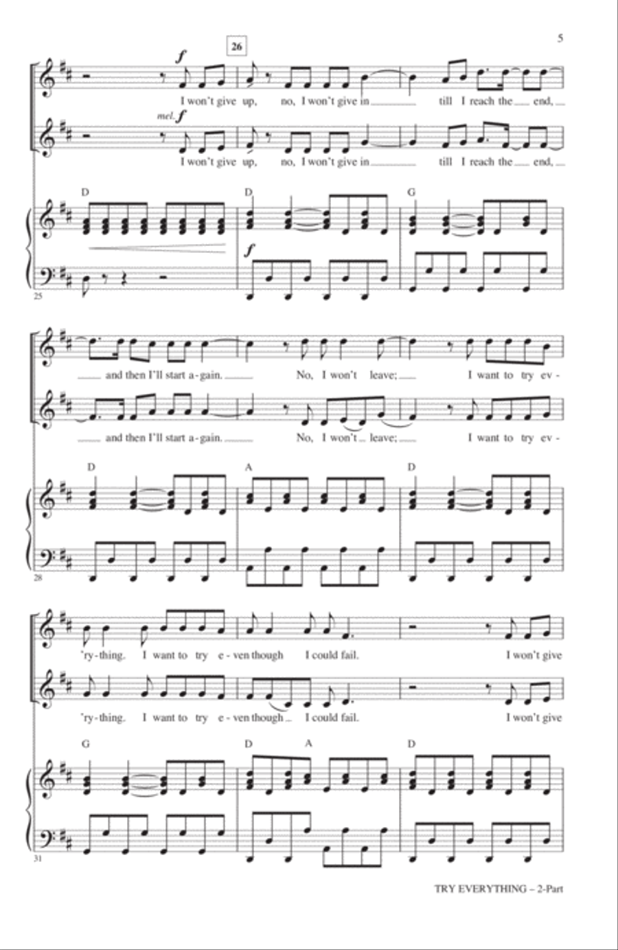 Try Everything (from Zootopia) (arr. Alan Billingsley) 2-Part scores gallery preview page 4