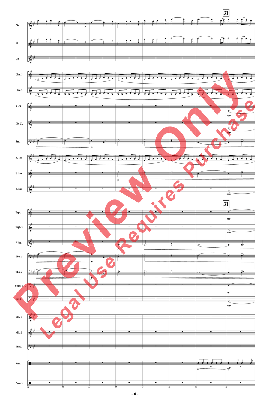 Red, White and Blue Red, White and Blue Concert Band scores gallery preview page 6