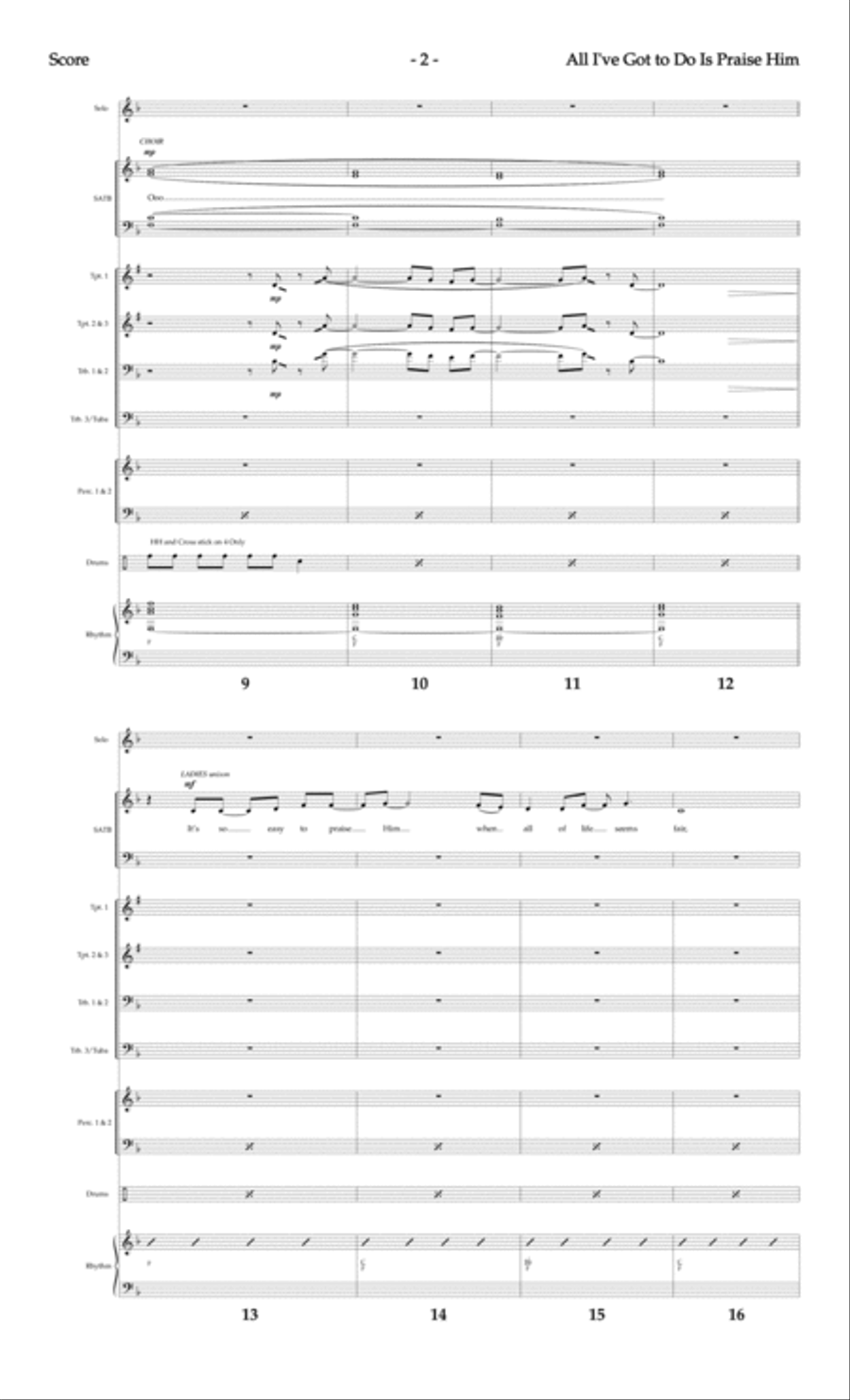 All I've Got to Do Is Praise Him - Brass and Rhythm Score and Parts Choir scores gallery preview page 4