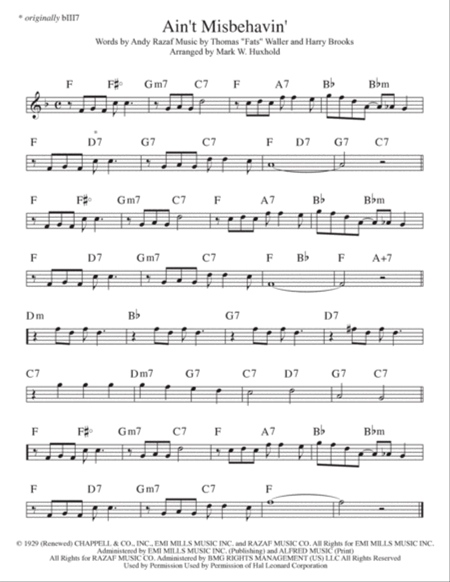 Ain't Misbehavin' Piano scores gallery preview page 3