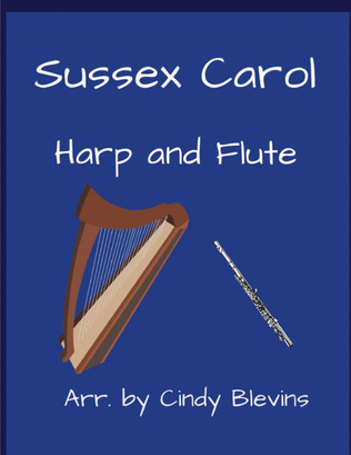 Book cover for Sussex Carol, for Harp and Flute