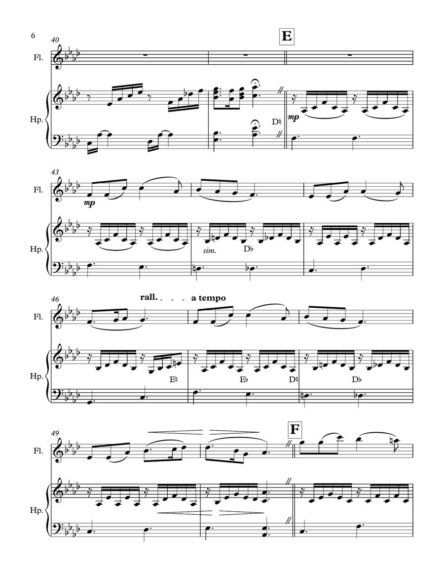 CAVATINA FOR FLUTE AND HARP Flute scores gallery preview page 6