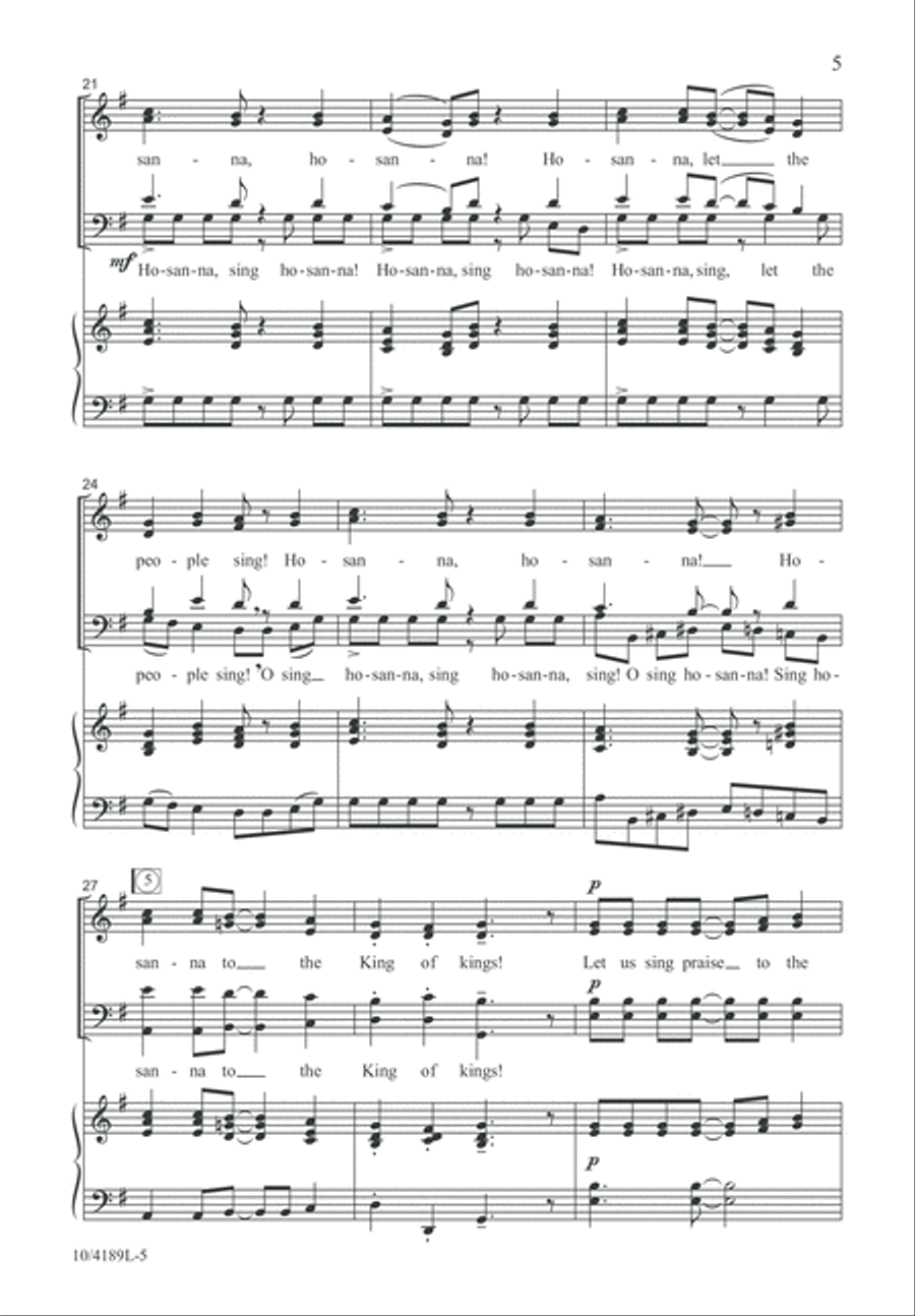 Let the People Sing Hosanna! 4-Part scores gallery preview page 6