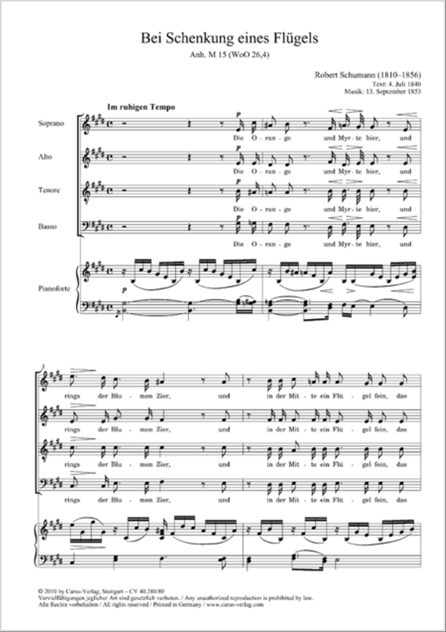 Bei Schenkung eines Flugels 4-Part scores gallery preview page 6