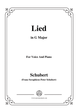 Book cover for Schubert-Lied,in A flat Major,for Voice&Piano