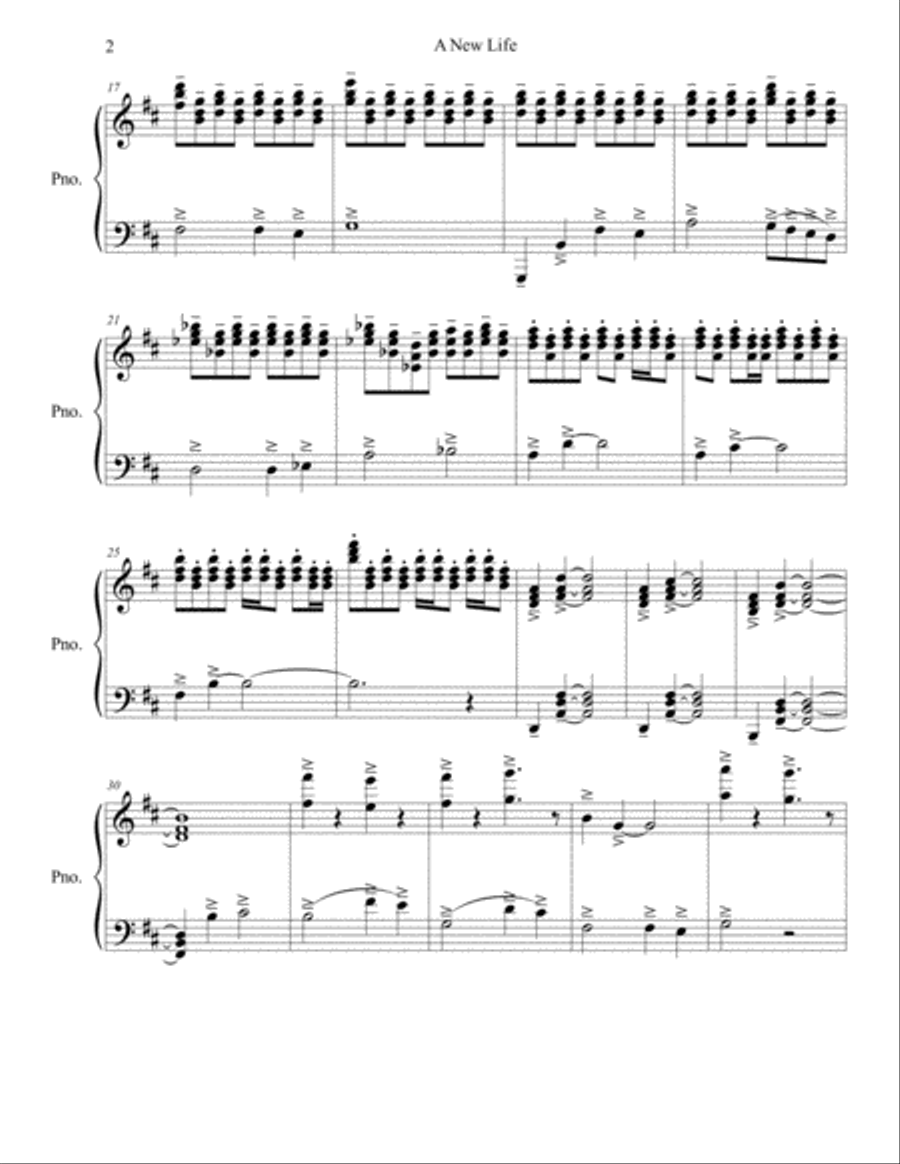 A New Life Piano Solo scores gallery preview page 2