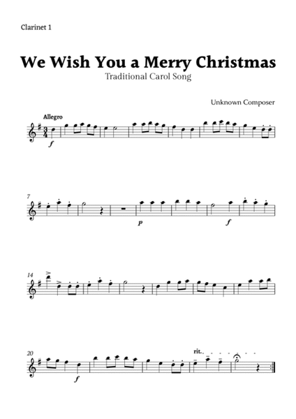 We Wish you a Merry Christmas for Clarinet Trio image number null