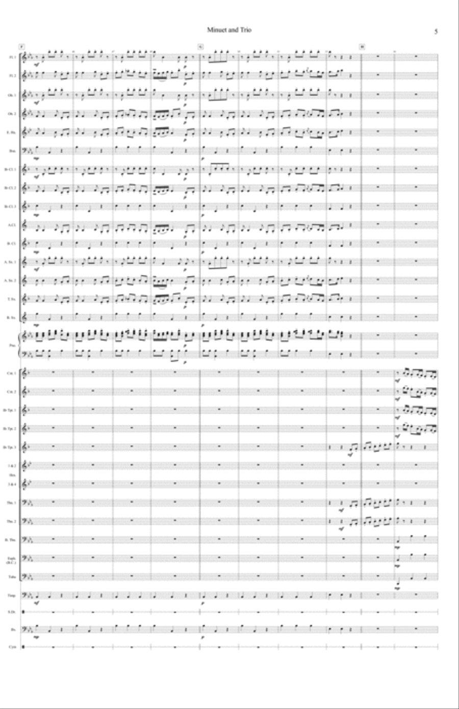 Minuet in A Major for Concert Band Concert Band scores gallery preview page 6
