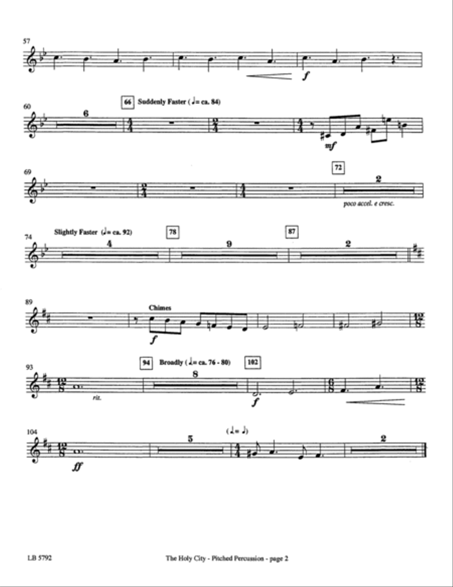 The Holy City (arr. Mark Hayes) - Pitched Percussion Choir scores gallery preview page 2