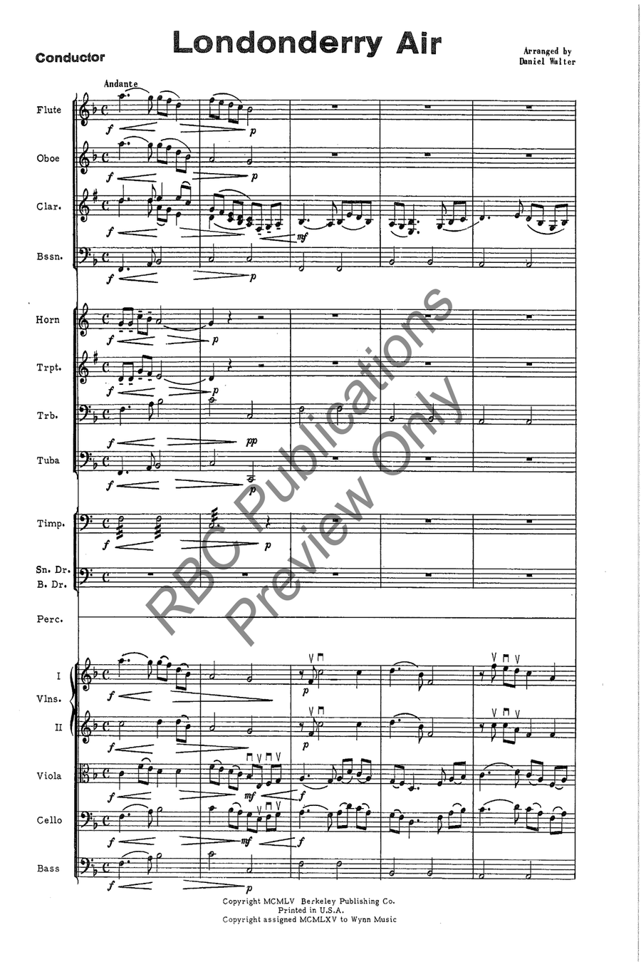 Londonderry Air Full Orchestra scores gallery preview page 3