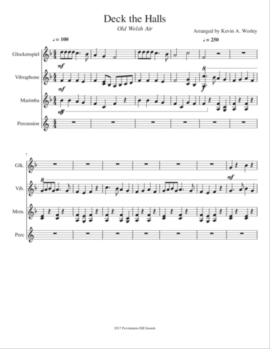 Deck the Halls Percussion Ensemble scores gallery preview page 2