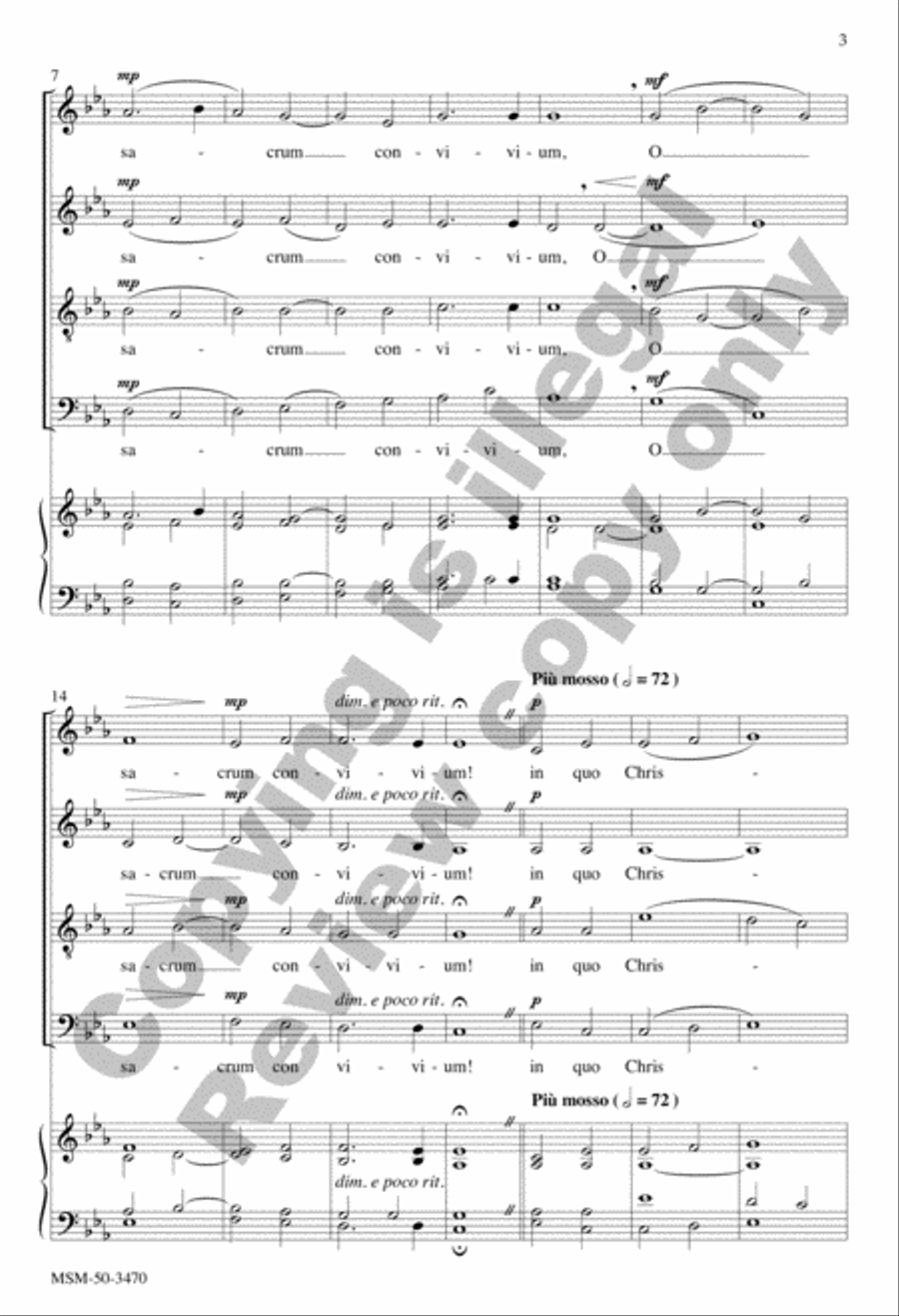 O sacrum convivium! 4-Part scores gallery preview page 3