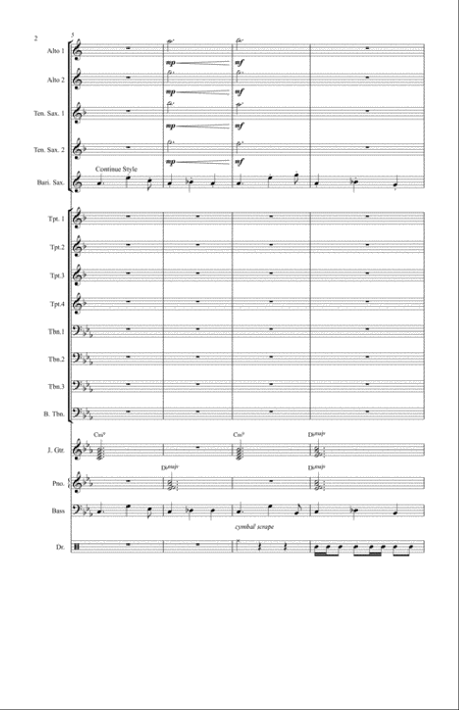 Paper Crane Paper Crane Jazz Ensemble scores gallery preview page 2