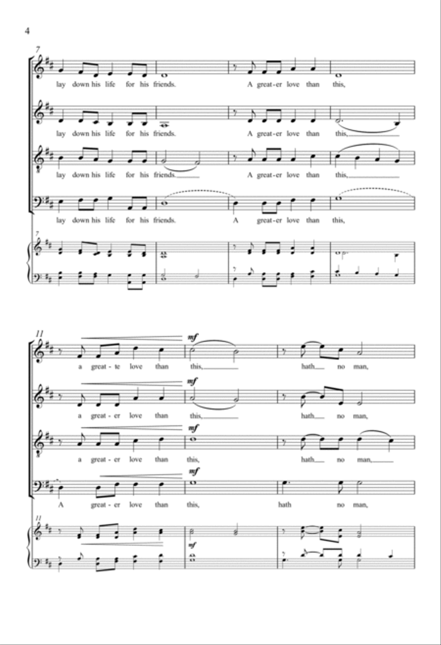 No Greater Love 4-Part scores gallery preview page 2