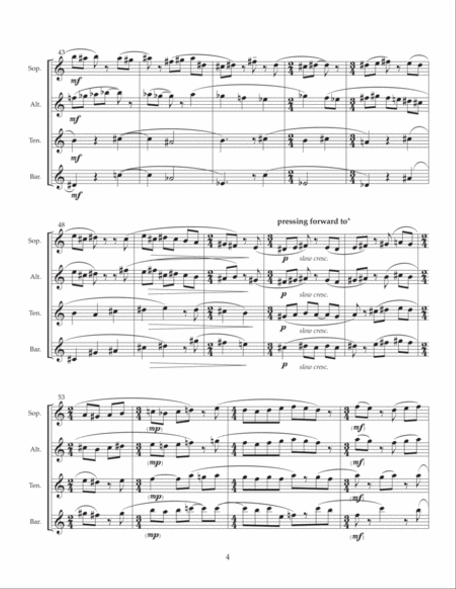 Song for Margot (Saxophone Quartet) Saxophone Quartet scores gallery preview page 4