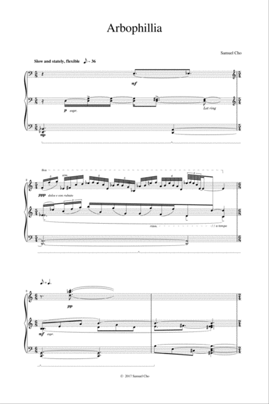 Arbophillia Piano Solo scores gallery preview page 1