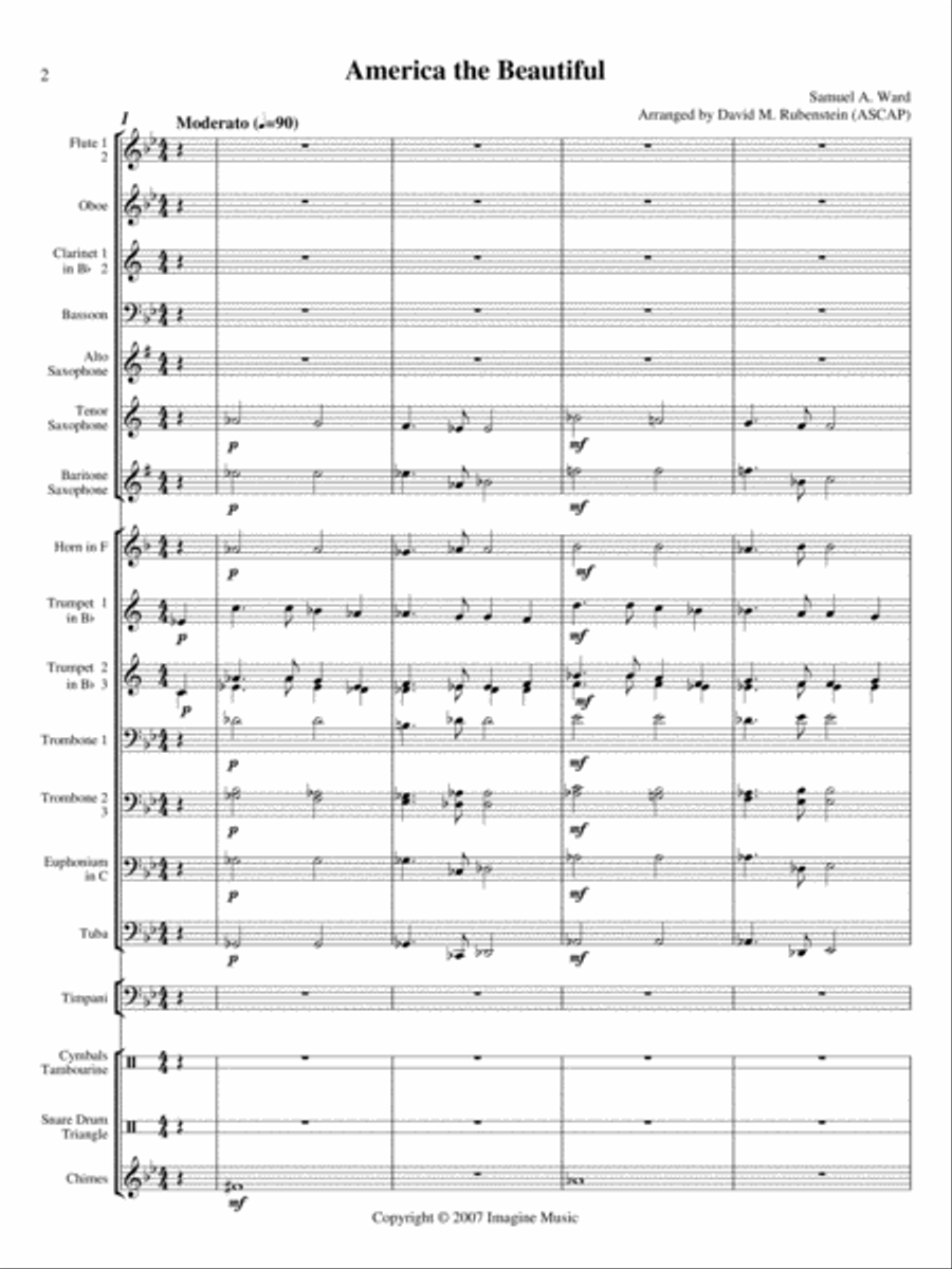 America the Beautiful Concert Band scores gallery preview page 2