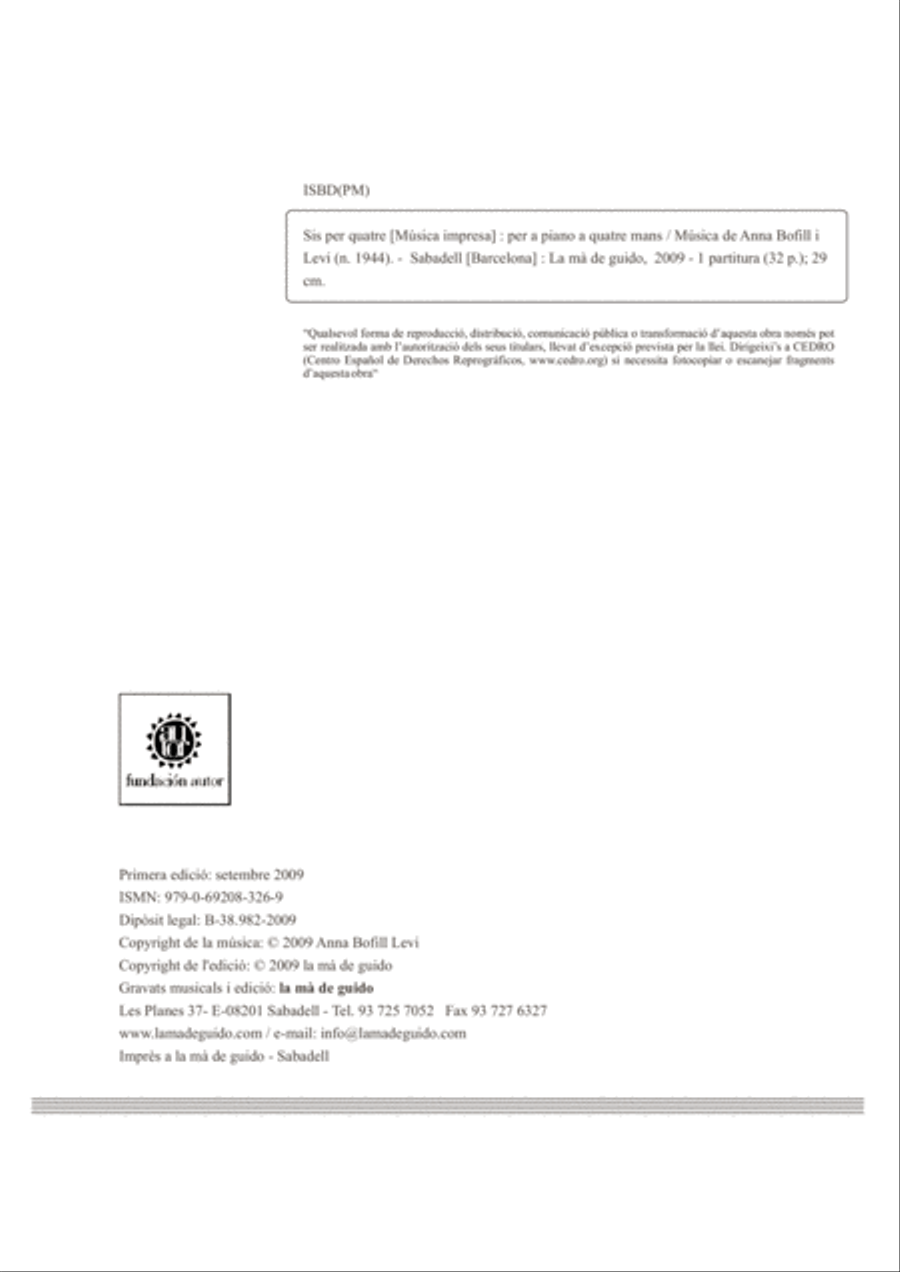 Sis per quatre 2 Pianos, 4-Hands scores gallery preview page 4