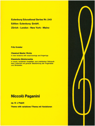 Book cover for I Palpiti Op. 13, Theme with variations