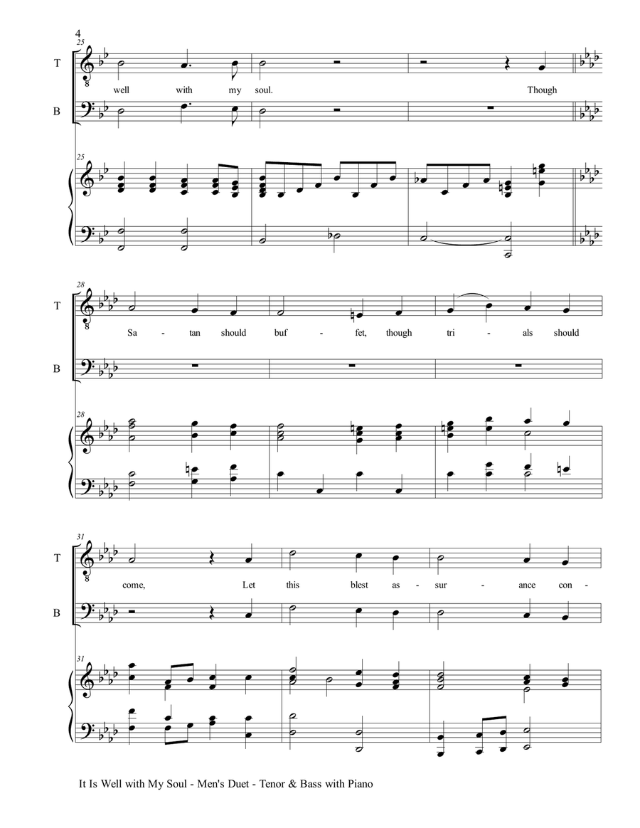 IT IS WELL WITH MY SOUL (Men's Duet - TB with Piano) TB scores gallery preview page 5
