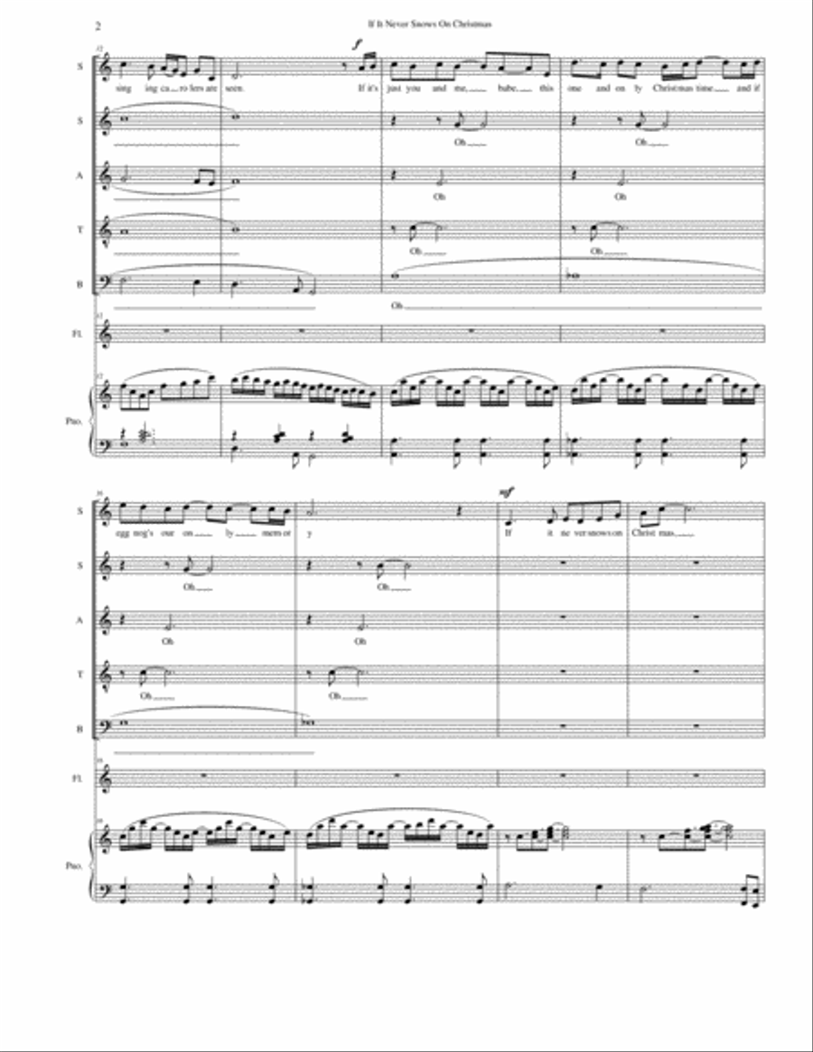 If It Never Snows on Christmas 4-Part scores gallery preview page 2