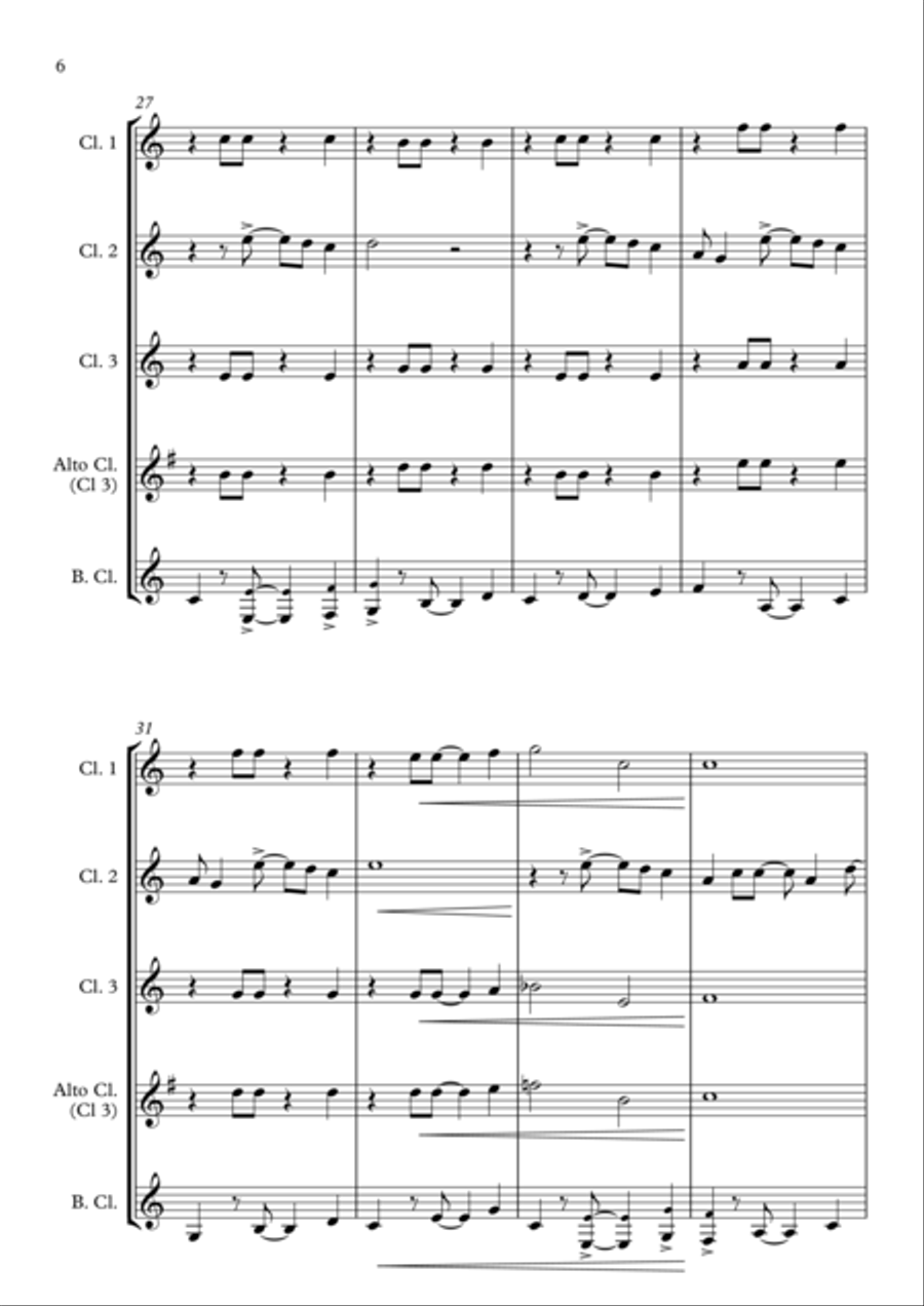 Under The Sea Clarinet Quartet scores gallery preview page 6