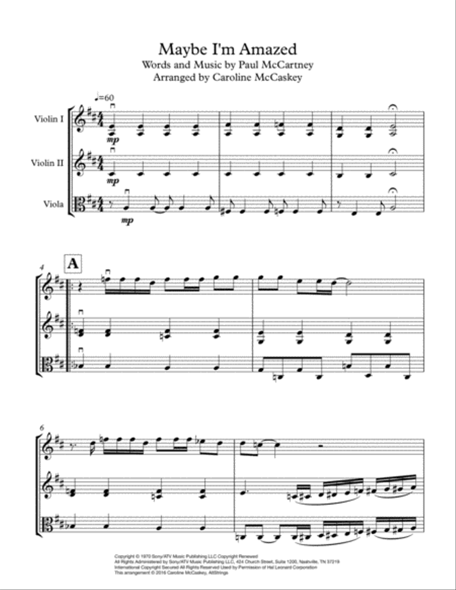 Maybe I'm Amazed Maybe I'm Amazed String Trio scores gallery preview page 2